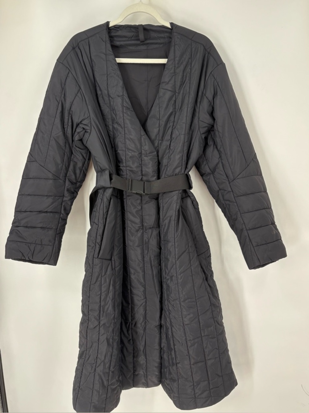 $278 Lululemon Belted Long Insulated Jacket Black Size 14
